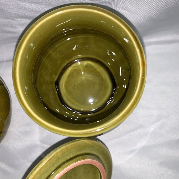 Vintage Green Ceramic Creamer & Sugar Bowl Set With Lid - Picture 4 of 12